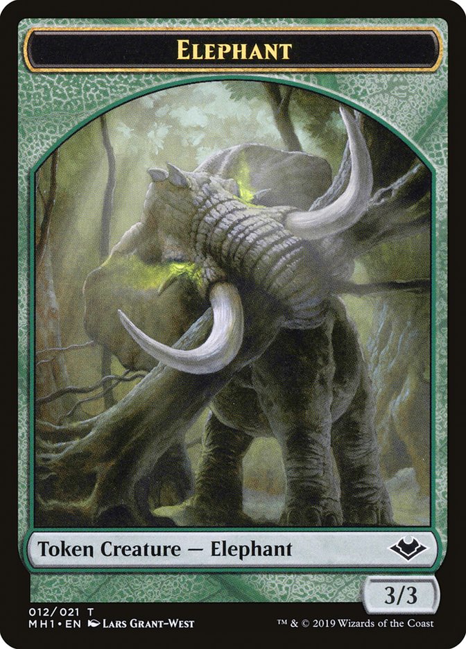 Zombie (007) // Elephant (012) Double-Sided Token [Modern Horizons Tokens] | Golgari Games