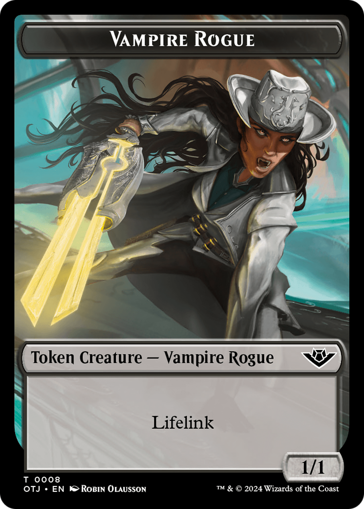 Vampire Rogue // Plot Double-Sided Token [Outlaws of Thunder Junction Tokens] | Golgari Games