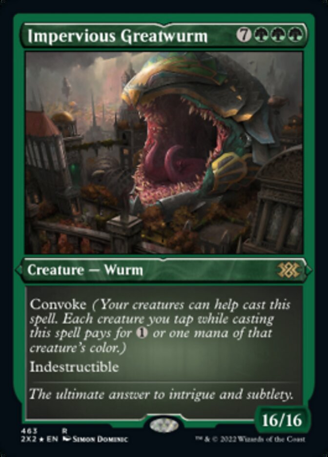 Impervious Greatwurm (Foil Etched) [Double Masters 2022] | Local Legends