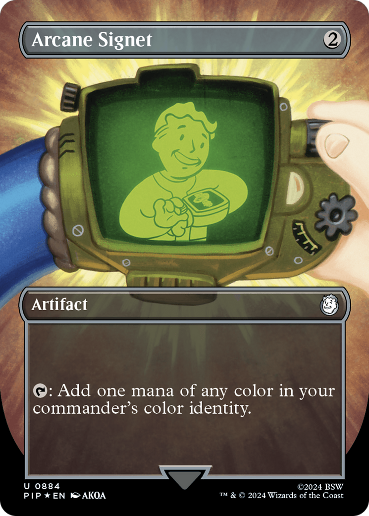 Arcane Signet (Borderless) (Surge Foil) [Fallout] | Local Legends