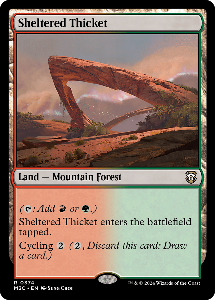 Sheltered Thicket (Ripple Foil) [Modern Horizons 3 Commander] | Local Legends