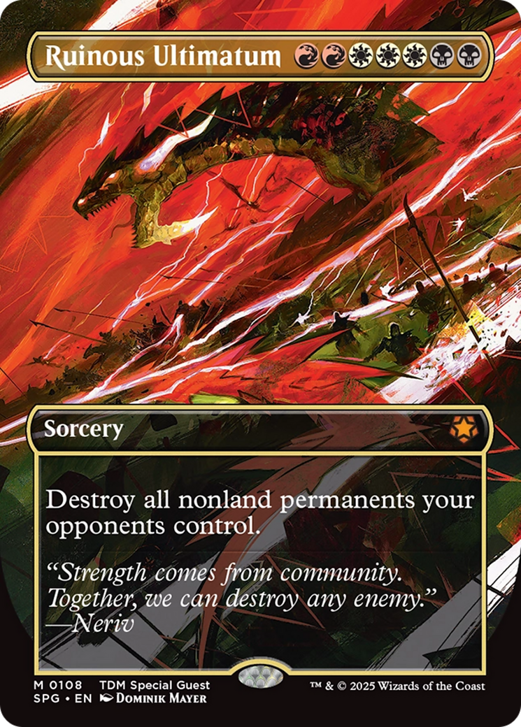 Ruinous Ultimatum (Borderless) [Tarkir: Dragonstorm Special Guests] | Local Legends
