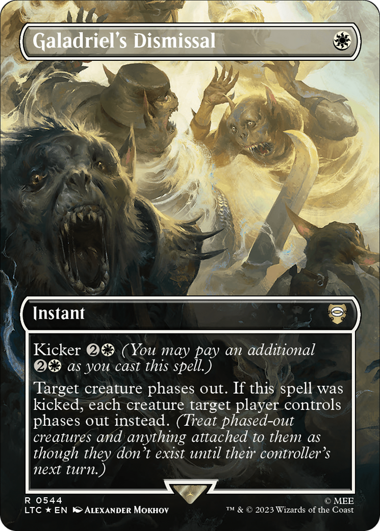 Galadriel's Dismissal (Borderless) (Surge Foil) [The Lord of the Rings: Tales of Middle-Earth Commander] | Local Legends