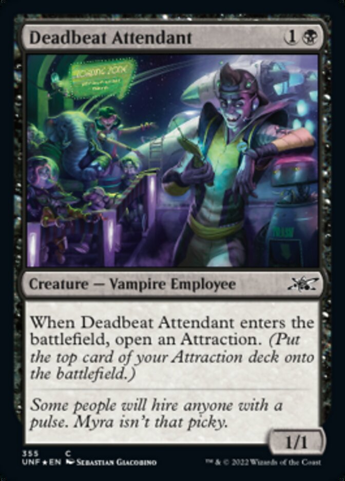 Deadbeat Attendant (Galaxy Foil) [Unfinity] | Golgari Games