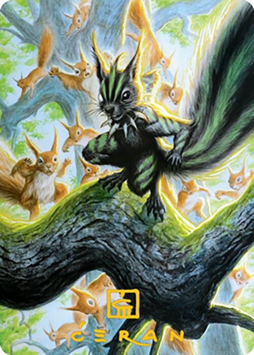 Chatterfang, Squirrel General Art Card (67) (Gold-Stamped Signature) [Modern Horizons 2 Art Series] | Golgari Games