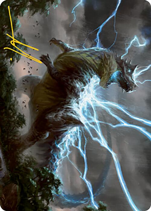 Thrasta, Tempest's Roar Art Card (41) (Gold-Stamped Signature) [Modern Horizons 2 Art Series] | Local Legends