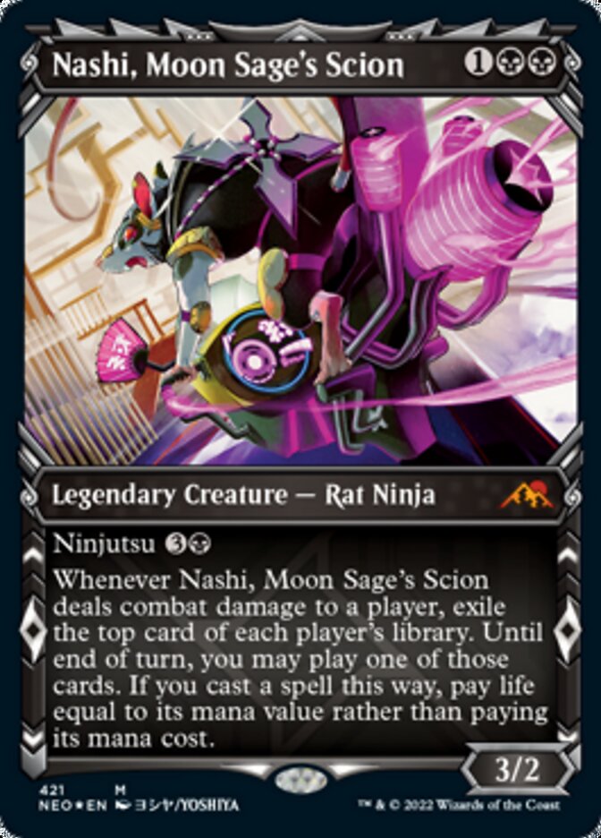 Nashi, Moon Sage's Scion (Showcase) (Foil Etched) [Kamigawa: Neon Dynasty] | Golgari Games