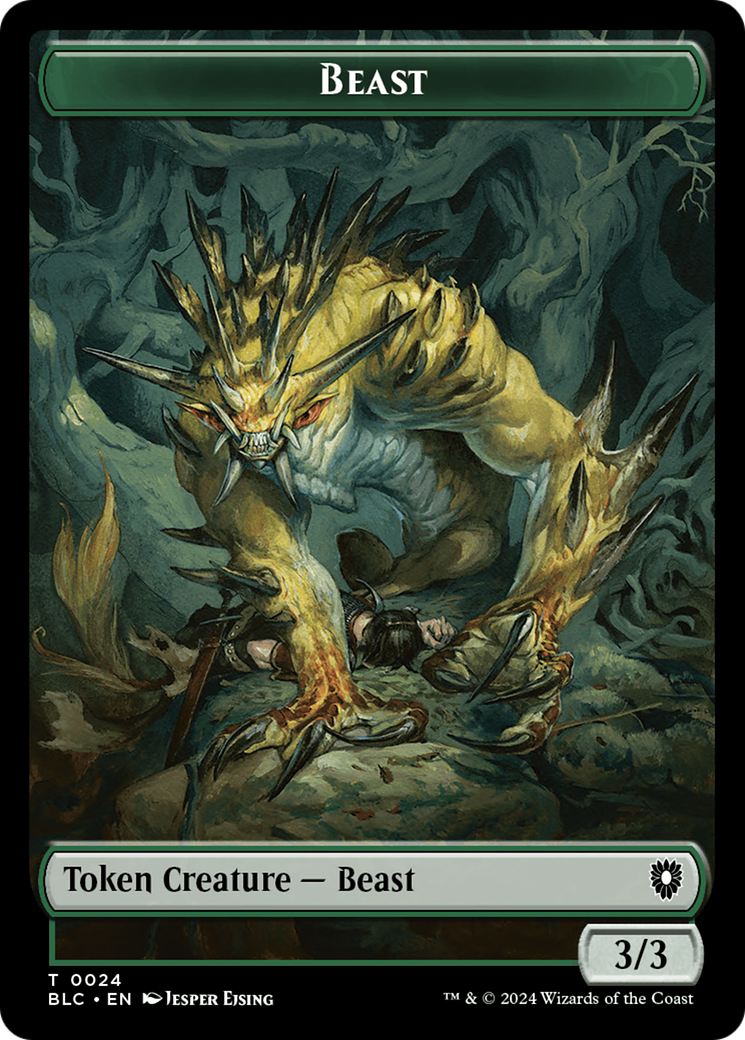 Beast (024) // Treasure Double-Sided Token [Bloomburrow Commander Tokens] | Golgari Games