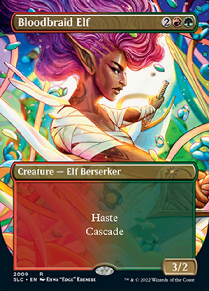 Bloodbraid Elf (Borderless Alternate Art) [Secret Lair Countdown Kit] | Local Legends