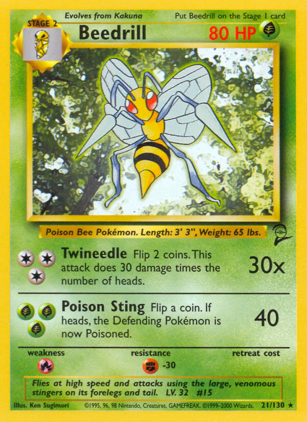 Beedrill (21/130) [Base Set 2] | Local Legends