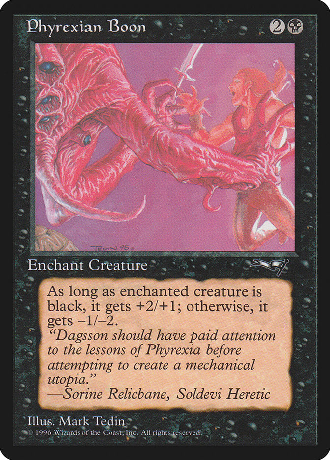 Phyrexian Boon (Person on the Right) [Alliances] | Local Legends