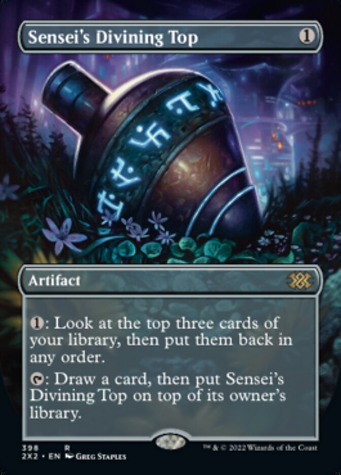 Sensei's Divining Top (Borderless Alternate Art) [Double Masters 2022] | Local Legends