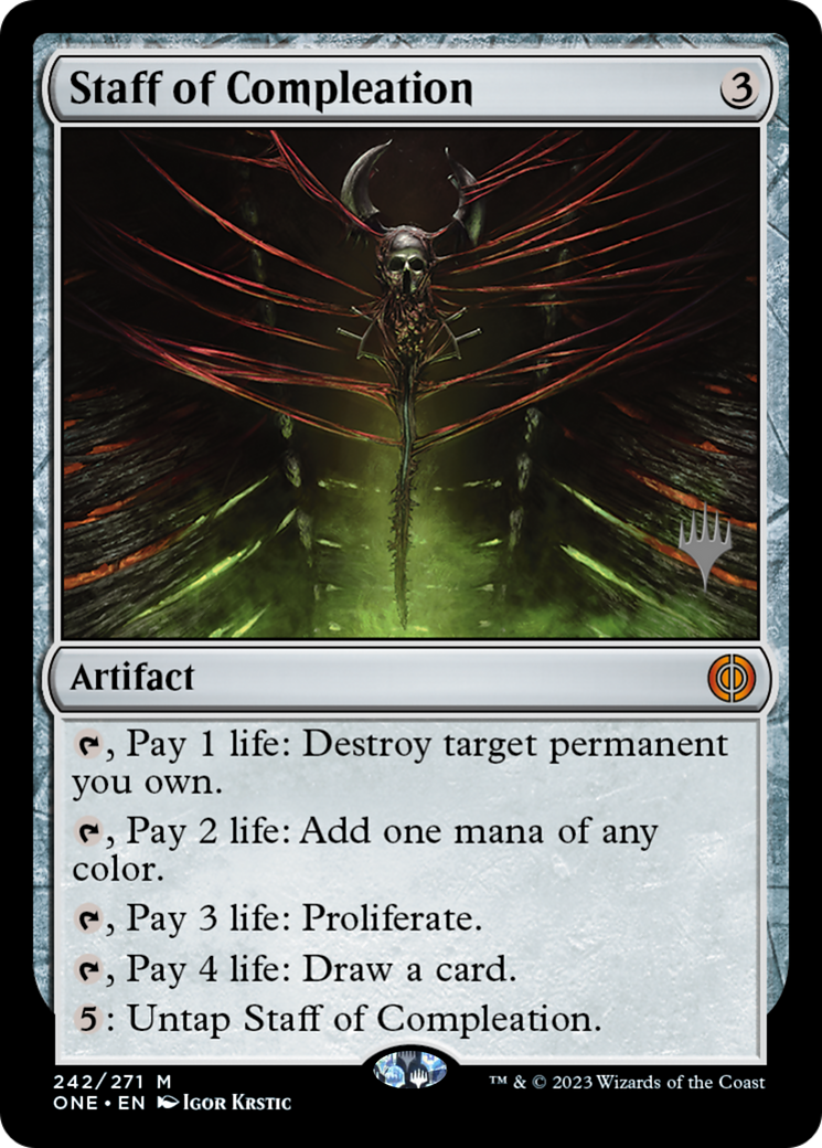 Staff of Compleation (Promo Pack) [Phyrexia: All Will Be One Promos] | Local Legends