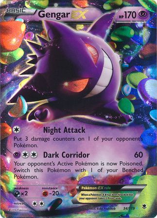 Gengar EX (34/119) (Jumbo Card) [XY: Phantom Forces] | Local Legends
