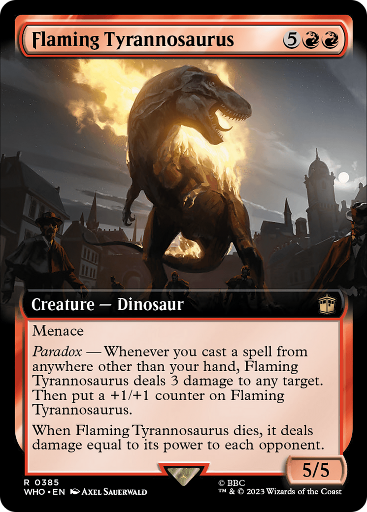Flaming Tyrannosaurus (Extended Art) [Doctor Who] | Local Legends