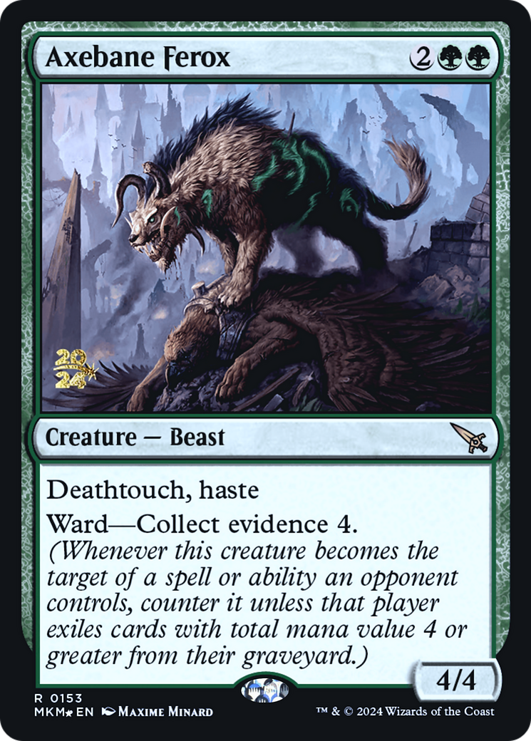 Axebane Ferox [Murders at Karlov Manor Prerelease Promos] | Golgari Games