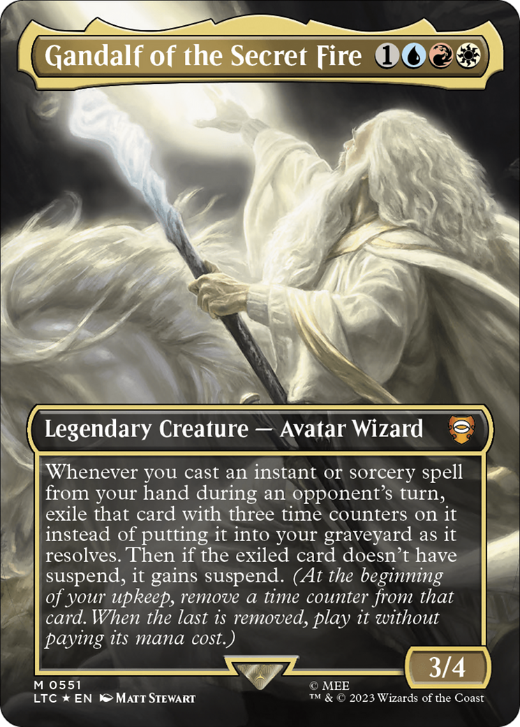 Gandalf of the Secret Fire (Borderless) (Surge Foil) [The Lord of the Rings: Tales of Middle-Earth Commander] | Local Legends