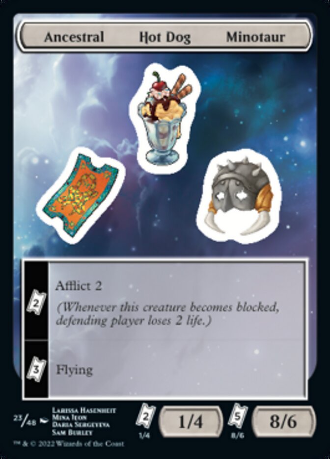 Ancestral Hot Dog Minotaur [Unfinity Stickers] | Golgari Games