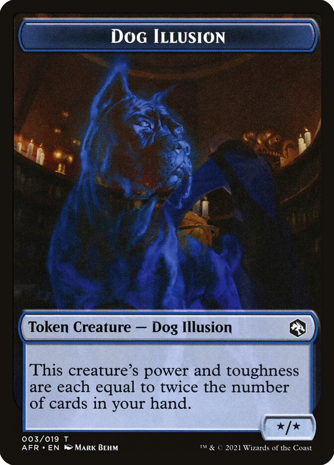 Zombie // Dog Illusion Double-Sided Token [Dungeons & Dragons: Adventures in the Forgotten Realms Tokens] | Golgari Games