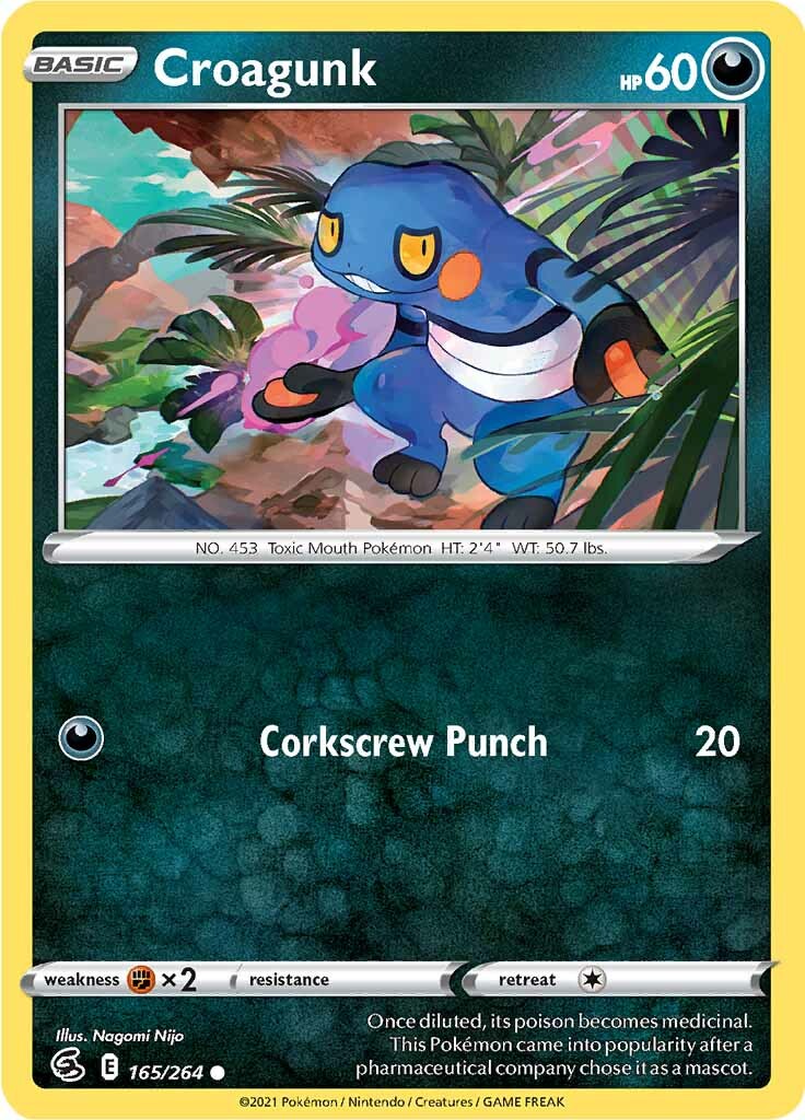 Croagunk (165/264) [Sword & Shield: Fusion Strike] | Golgari Games