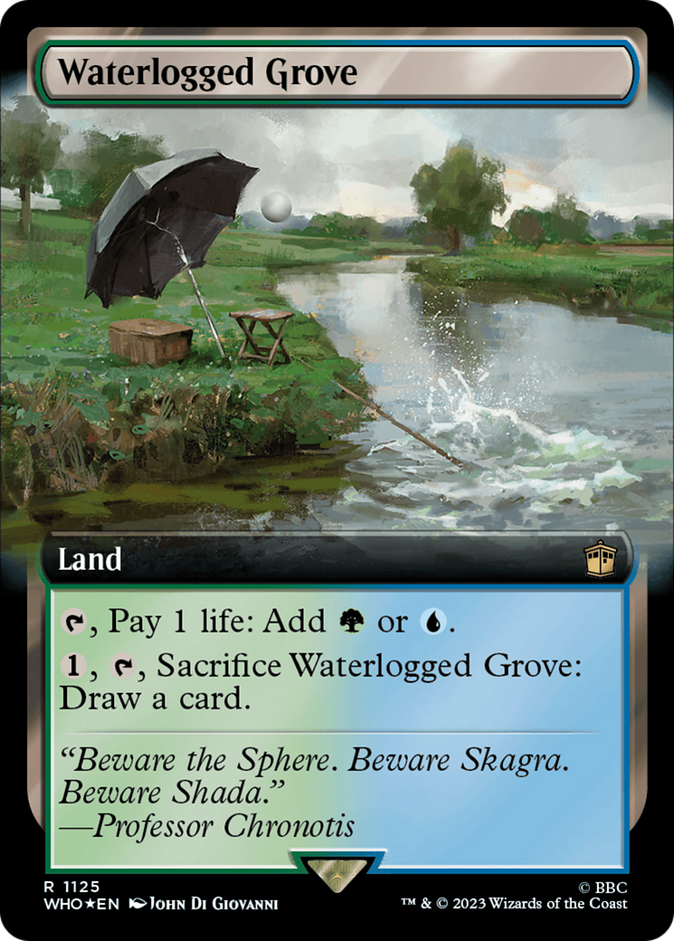 Waterlogged Grove (Extended Art) (Surge Foil) [Doctor Who] | Golgari Games