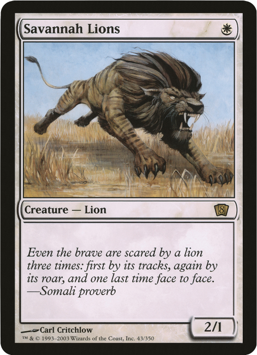 Savannah Lions (Oversized) [Eighth Edition Box Topper] | Golgari Games