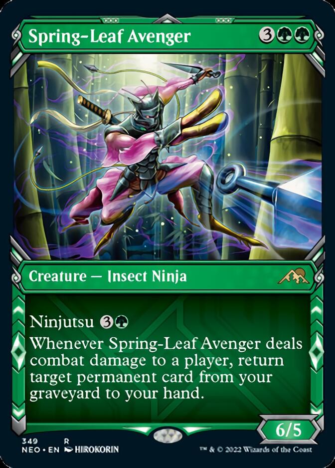 Spring-Leaf Avenger (Showcase Ninja) [Kamigawa: Neon Dynasty] | Golgari Games