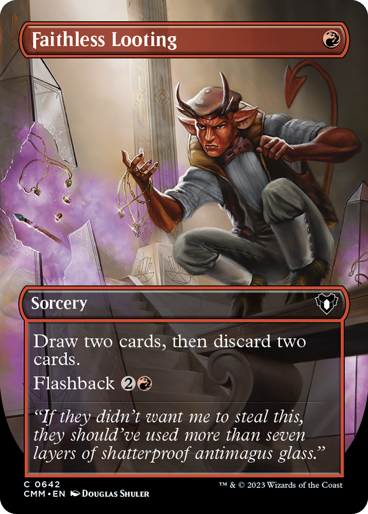 Faithless Looting (Borderless Alternate Art) [Commander Masters] | Local Legends