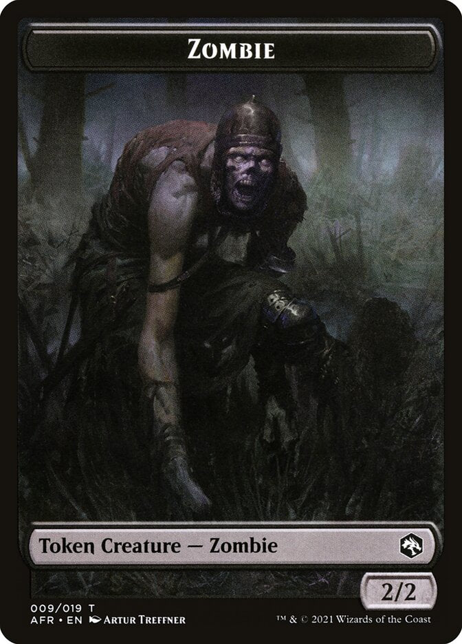 Zombie // Dog Illusion Double-Sided Token [Dungeons & Dragons: Adventures in the Forgotten Realms Tokens] | Golgari Games