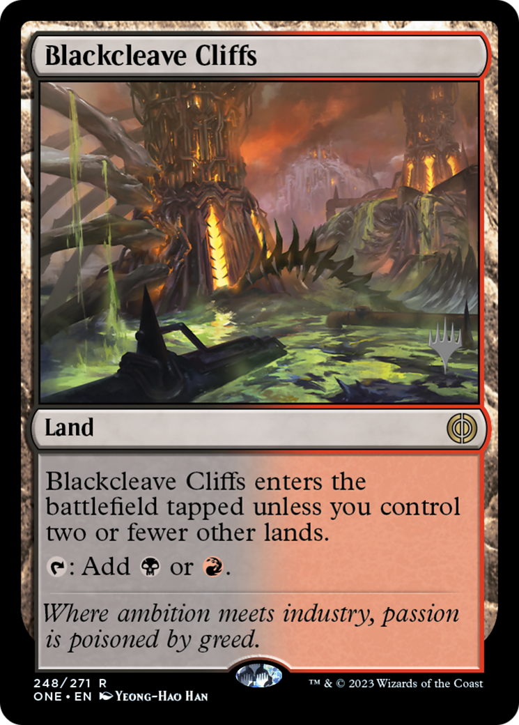 Blackcleave Cliffs (Promo Pack) [Phyrexia: All Will Be One Promos] | Local Legends