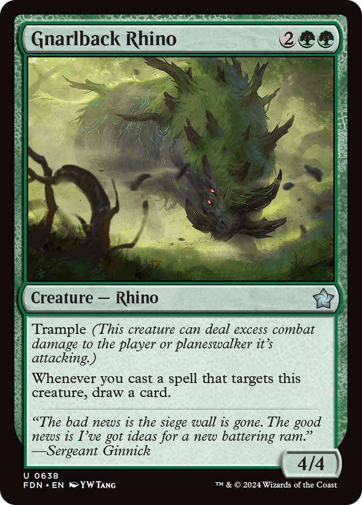 Gnarlback Rhino [Foundations] | Golgari Games