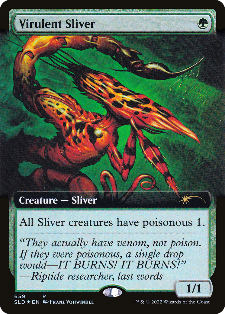 Virulent Sliver (Extended Art) (Step-and-Compleat Foil) [Secret Lair Drop Promos] | Golgari Games