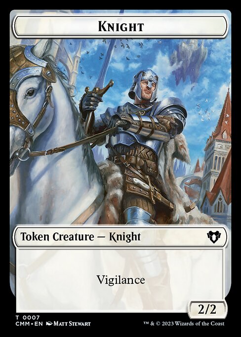 Spirit (0010) // Knight Double-Sided Token [Commander Masters Tokens] | Local Legends