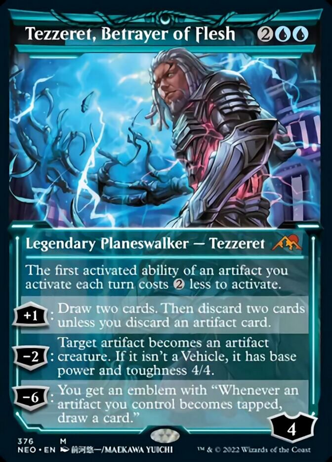 Tezzeret, Betrayer of Flesh (Showcase Soft Glow) [Kamigawa: Neon Dynasty] | Golgari Games