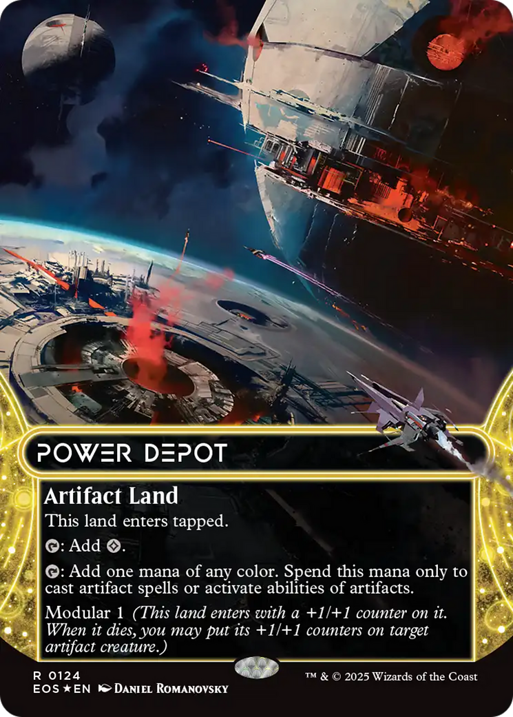 Power Depot (0124) (Borderless) (Galaxy Foil) [Edge of Eternities: Stellar Sights] | Local Legends