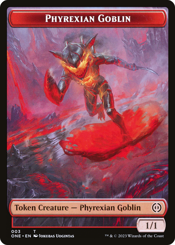 Phyrexian Goblin // The Hollow Sentinel Double-Sided Token [Phyrexia: All Will Be One Tokens] | Golgari Games