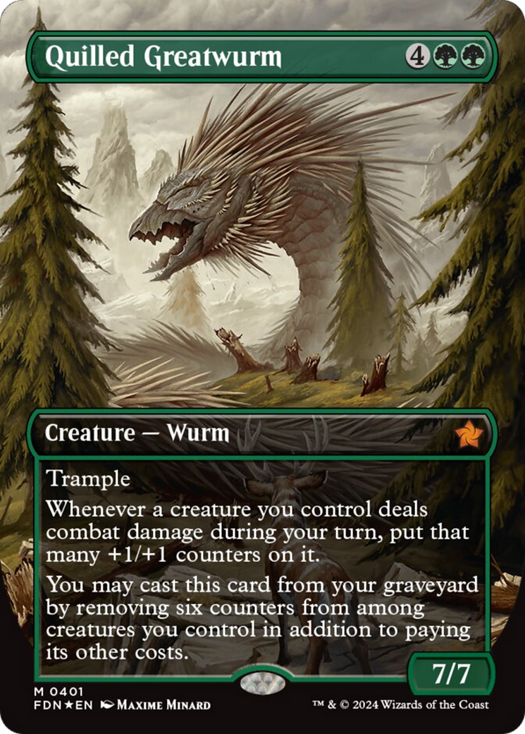 Quilled Greatwurm (Borderless) (Mana Foil) [Foundations] | Local Legends