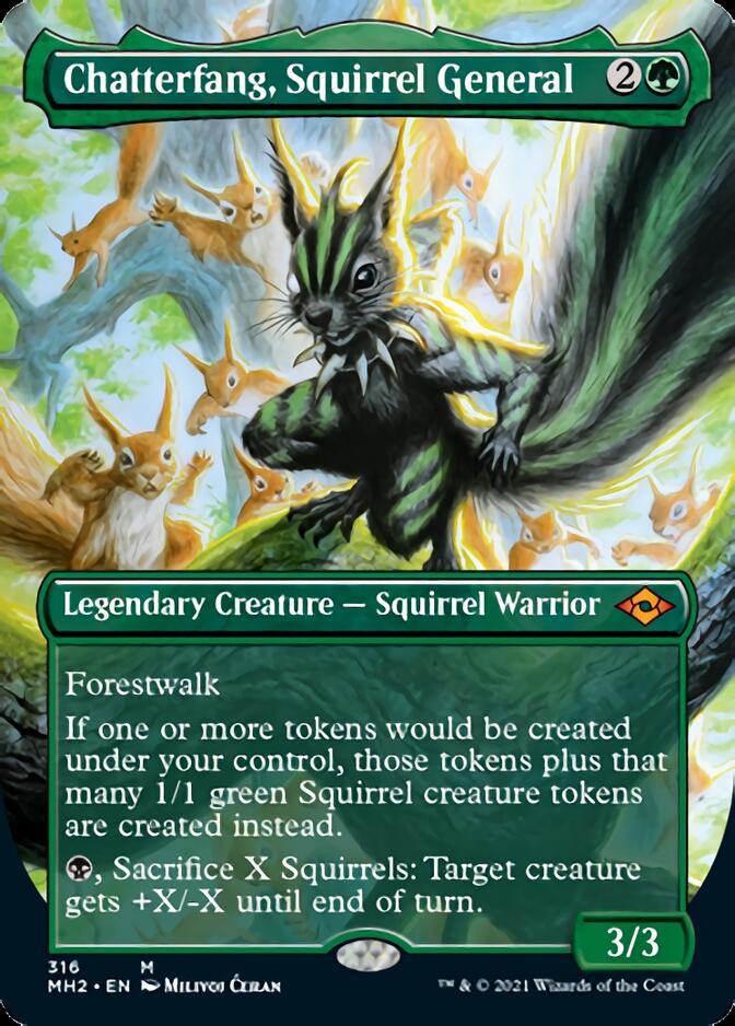 Chatterfang, Squirrel General (Borderless Alternate Art) [Modern Horizons 2] | Golgari Games