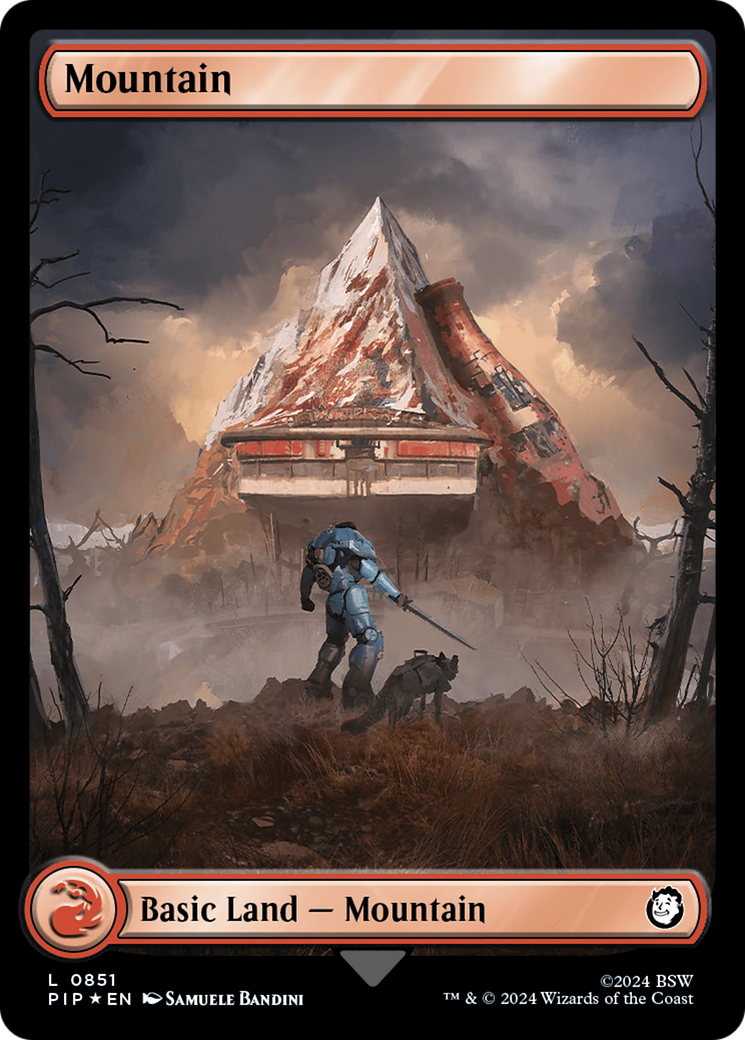 Mountain (0851) (Surge Foil) [Fallout] | Golgari Games