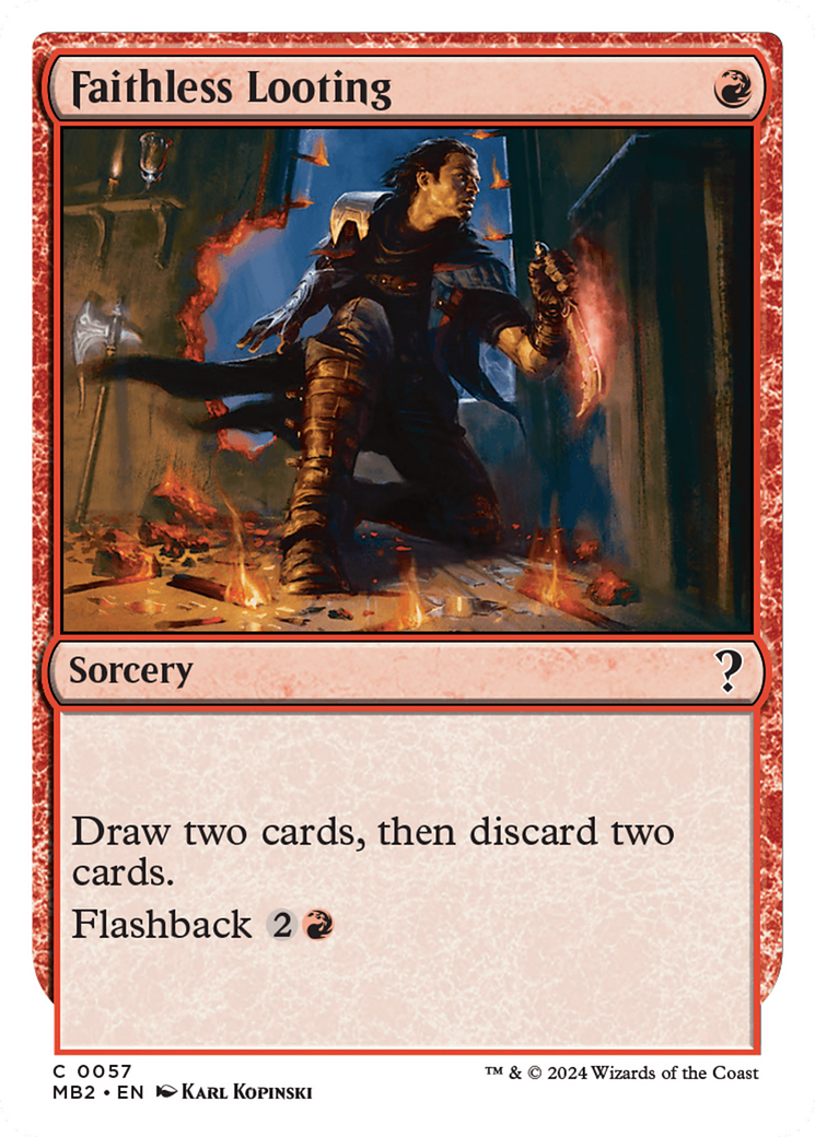 Faithless Looting (White Border) [Mystery Booster 2] | Local Legends