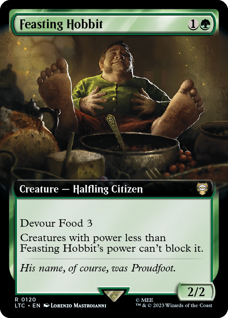 Feasting Hobbit (Extended Art) [The Lord of the Rings: Tales of Middle-Earth Commander] | Golgari Games