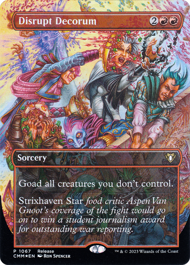 Disrupt Decorum (Borderless Alternate Art) [Commander Masters] | Local Legends