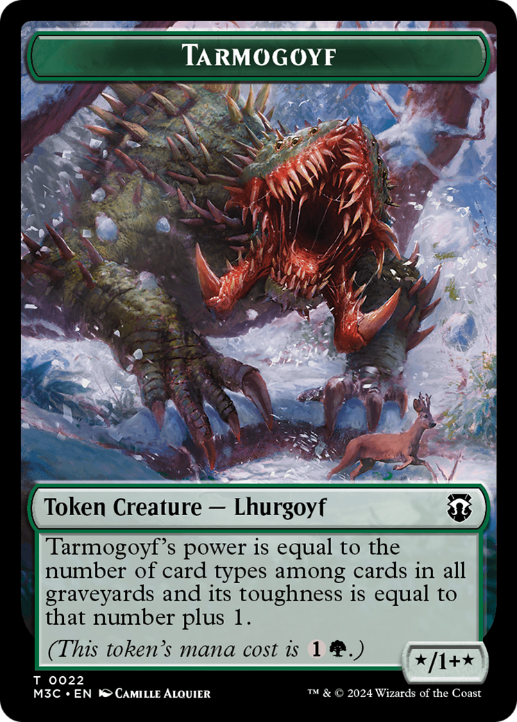 Goblin (Ripple Foil) // Tarmogoyf Double-Sided Token [Modern Horizons 3 Commander Tokens] | Local Legends