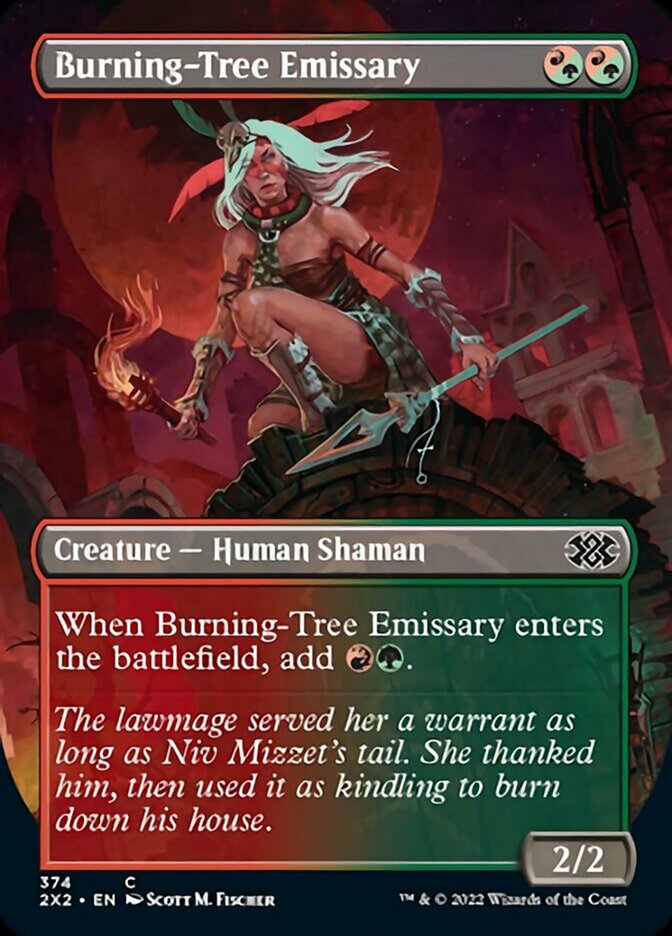 Burning-Tree Emissary (Borderless Alternate Art) [Double Masters 2022] | Local Legends
