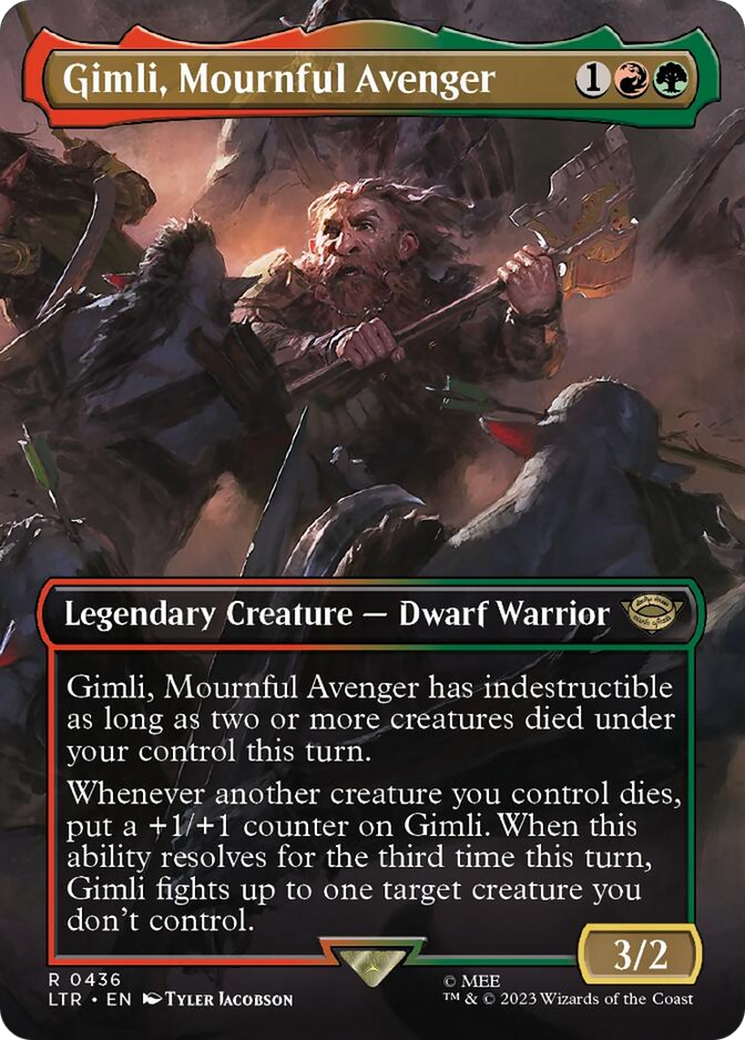 Gimli, Mournful Avenger (Borderless Alternate Art) [The Lord of the Rings: Tales of Middle-Earth] | Local Legends