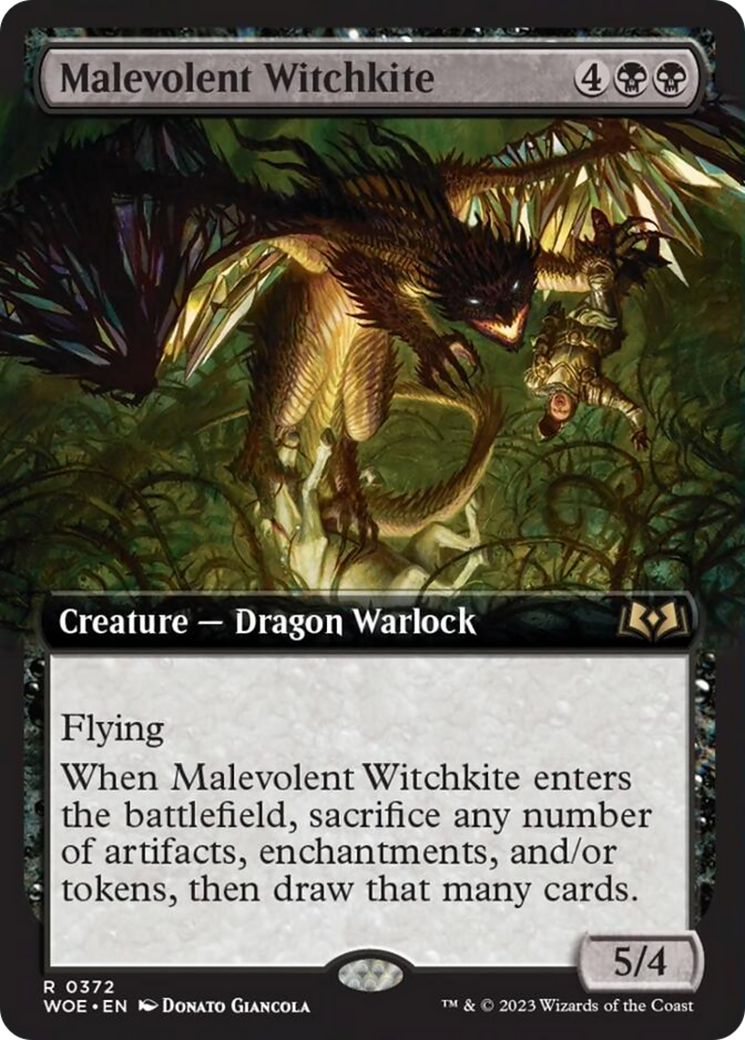 Malevolent Witchkite (Extended Art) [Wilds of Eldraine] | Local Legends
