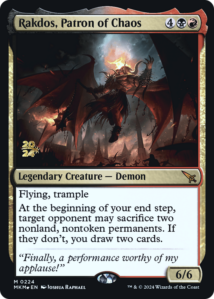 Rakdos, Patron of Chaos [Murders at Karlov Manor Prerelease Promos] | Golgari Games