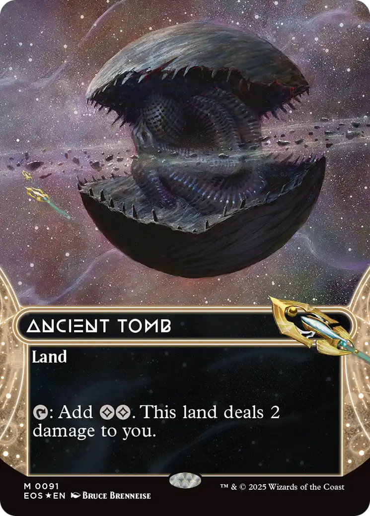 Ancient Tomb (0091) (Borderless) (Galaxy Foil) [Edge of Eternities] | Local Legends