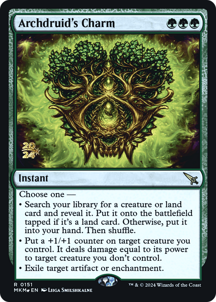 Archdruid's Charm [Murders at Karlov Manor Prerelease Promos] | Golgari Games