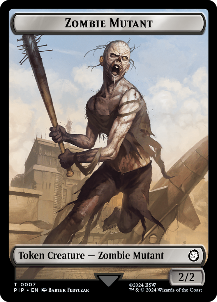 Treasure (0018) // Zombie Mutant Double-Sided Token [Fallout Tokens] | Golgari Games